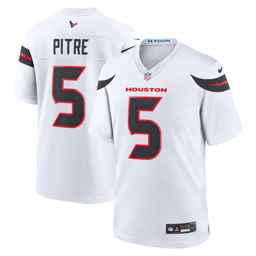 Men Houston Texans 5 Jalen Pitre Nike White Game NFL Jersey